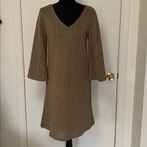 Lavanya Brown knit, bell sleeve, lined, Size S